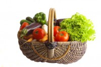 cesta de produtos organicos